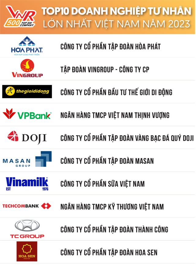 Top 10 doanh nghiệp lớn nhất Việt Nam: Samsung vững ngôi vương, EVN và Thế giới Di động không còn trong danh sách - Ảnh 2.