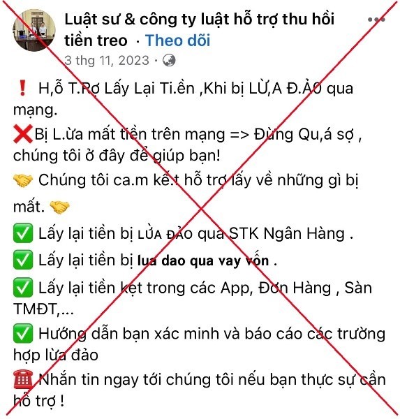 Nhờ 'luật sư' trên Facebook hỗ trợ thu hồi tiền bị lừa đảo, người phụ nữ Hà Nội tiếp tục bị lừa thêm số tiền lớn- Ảnh 1.